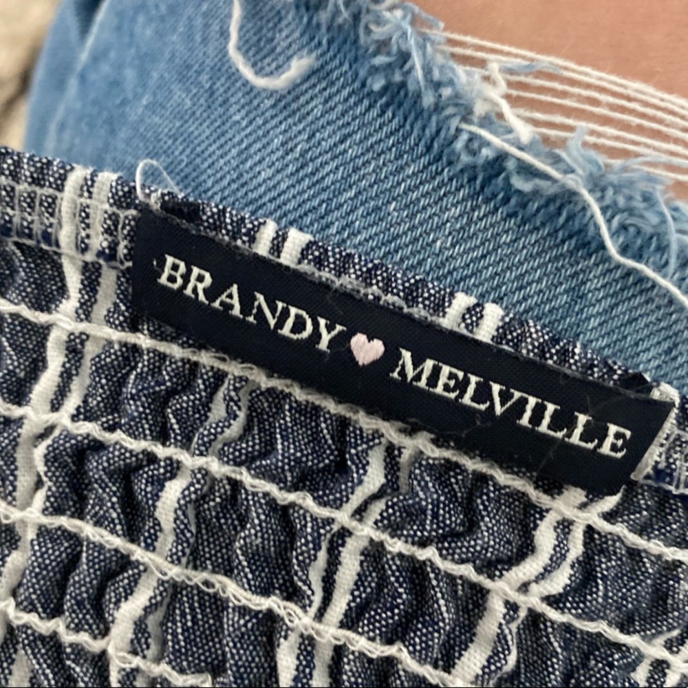 Brandy Melville Blue and White Striped Tanktop - Picture 3 of 3